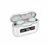 G40 In-ear Bluetooth Handsfree Ακουστικά με Θήκη Φόρτισης Λευκά