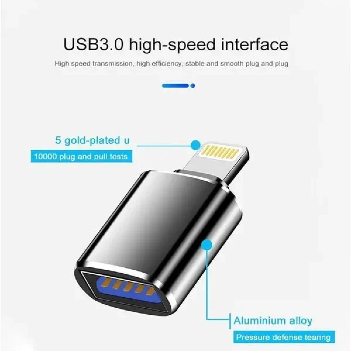 Αντάπτορας OTG Lightning Αρσενικό σε USB-A Θηλυκό Μαύρο