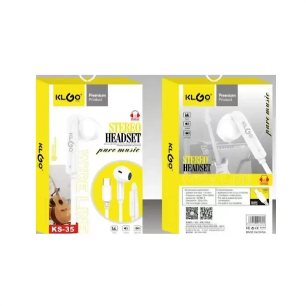 Ακουστικά Stereo Headset με βύσμα USB-C KLGO KS-35 σε Λευκό Χρώμα