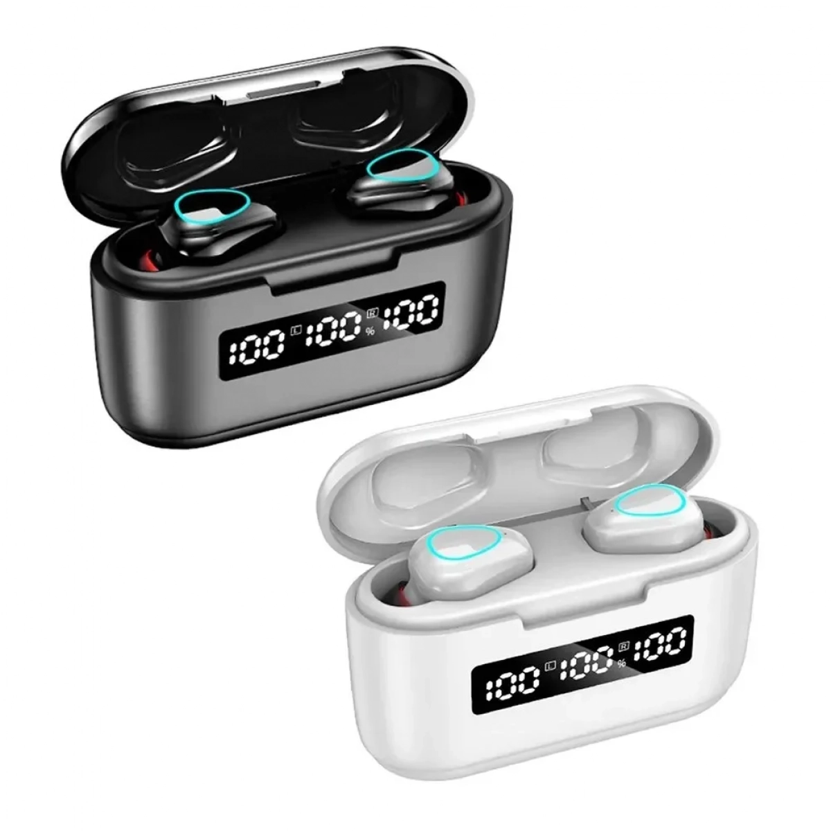 G40 In-ear Bluetooth Handsfree Ακουστικά με Θήκη Φόρτισης Μαύρα