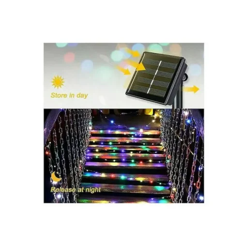 Χριστουγεννιάτικα Ηλιακά Λαμπάκια Πολύχρωμα 100 LED 10m