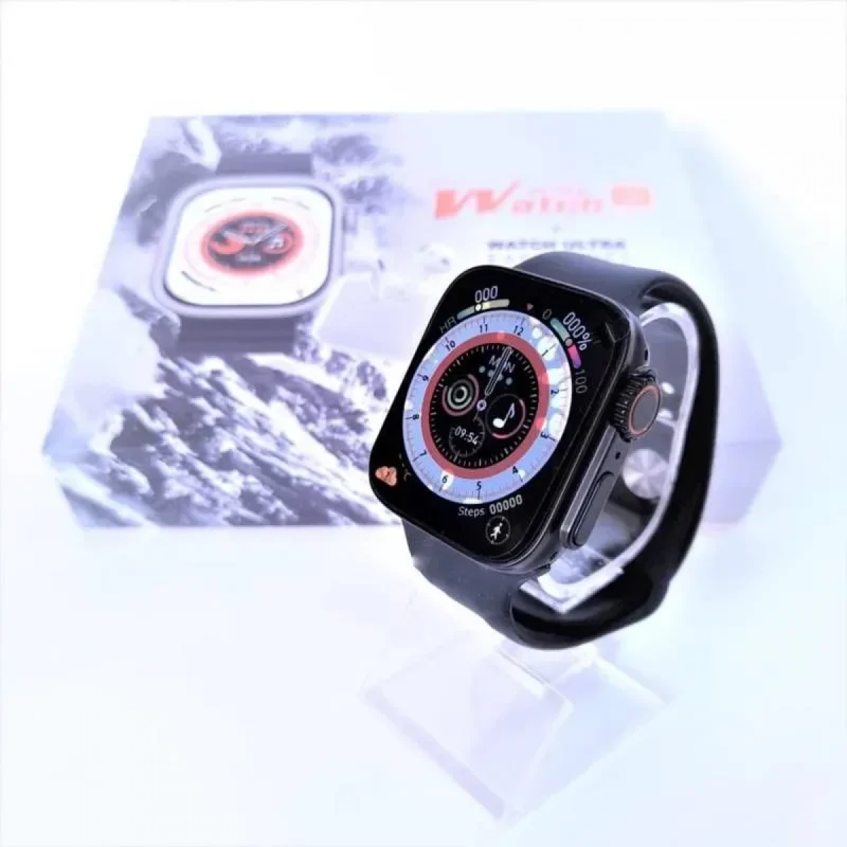 Smart Watch 2 σε 1 DT001 Plus Ultra Big 2.0 + Ακουστικά - Μαύρο