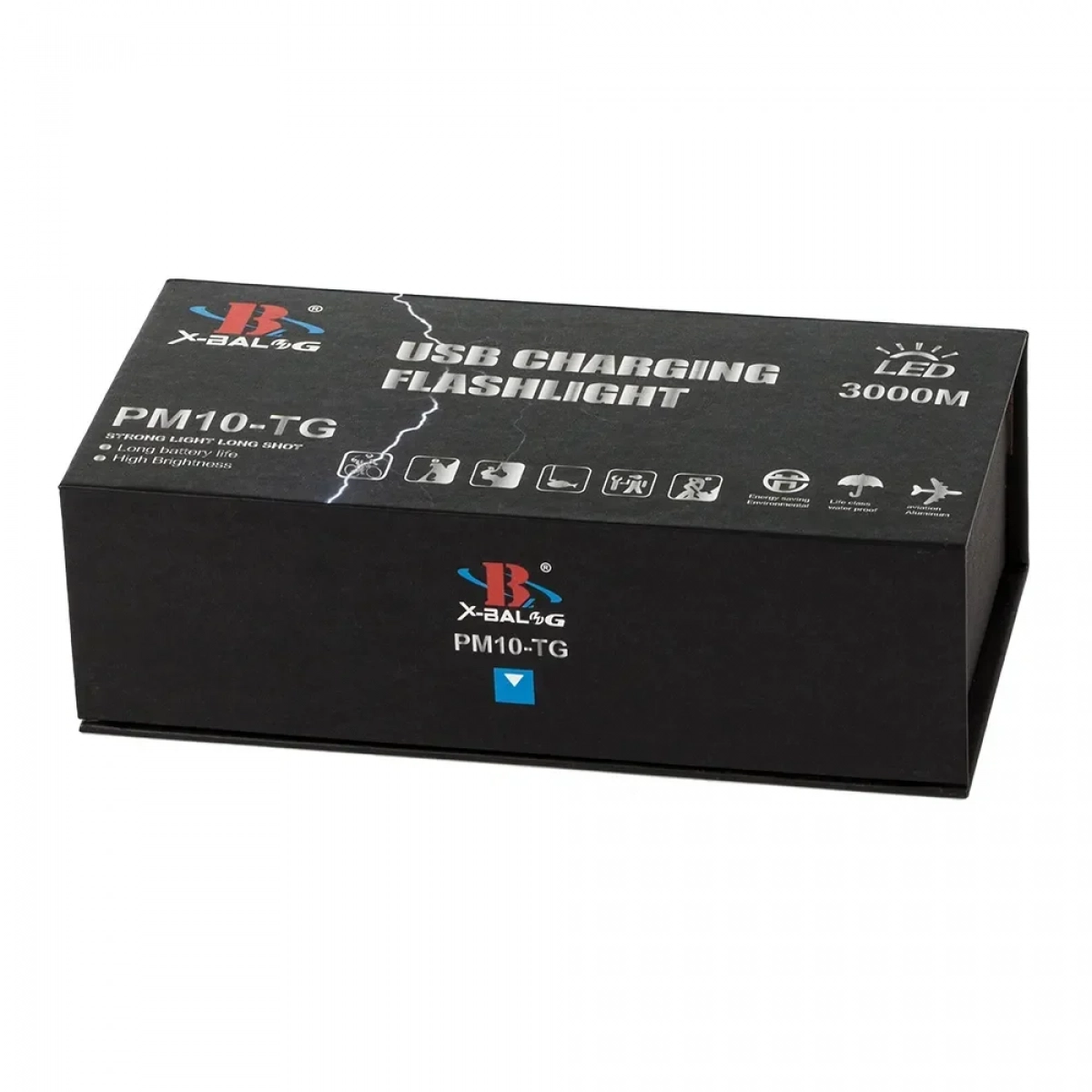 Επαναφορτιζόμενος LED Φακός 4000K PM10-TG σε Μαύρο Χρώμα