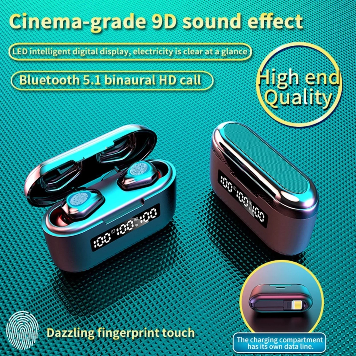G40 In-ear Bluetooth Handsfree Ακουστικά με Θήκη Φόρτισης Μαύρα