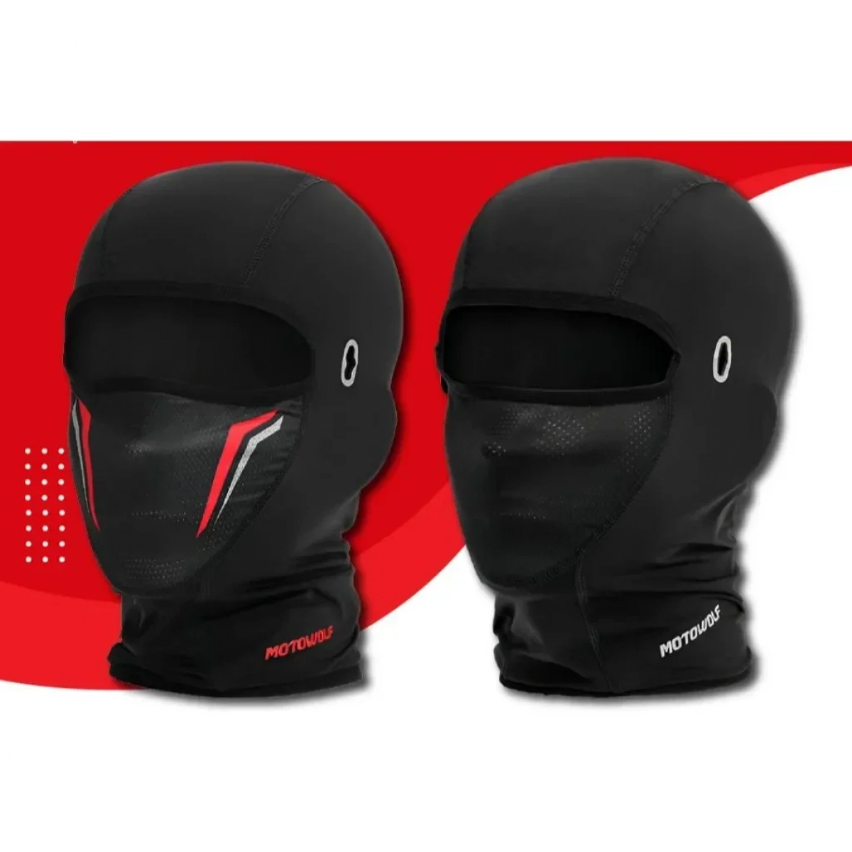 MOTOWOLF Balaclava MDL1919 Onesize Μαύρο-Κόκκινο