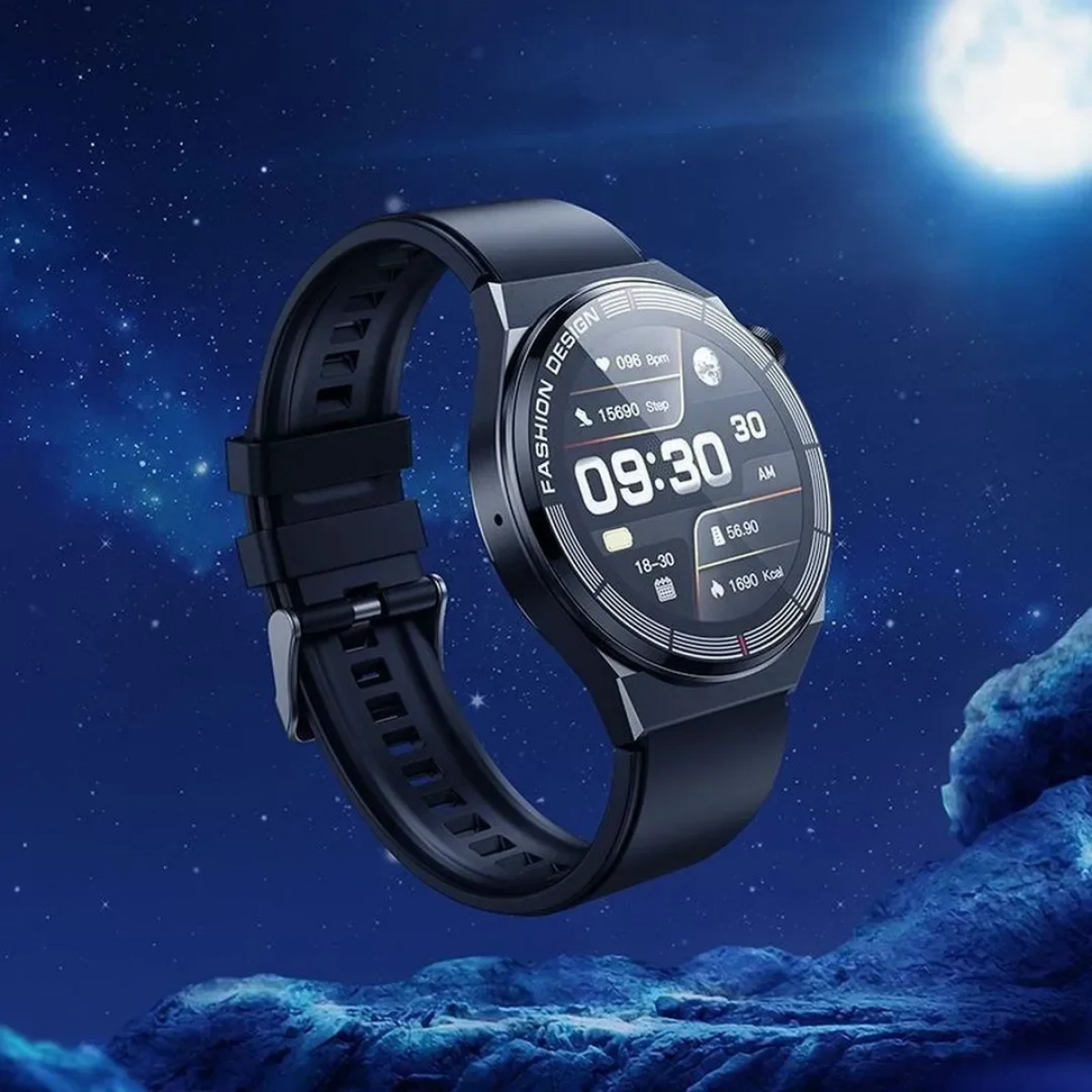 Borofone BD2 Smartwatch με Παλμογράφο (Μαύρο)