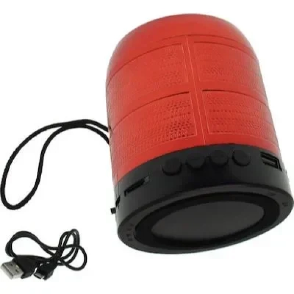 Φορητό ασύρματο ηχείο Bluetooth USB/TF/FM με εγκοπές για τοποθέτηση κινητού Κόκκινο WJ-187BT OEM