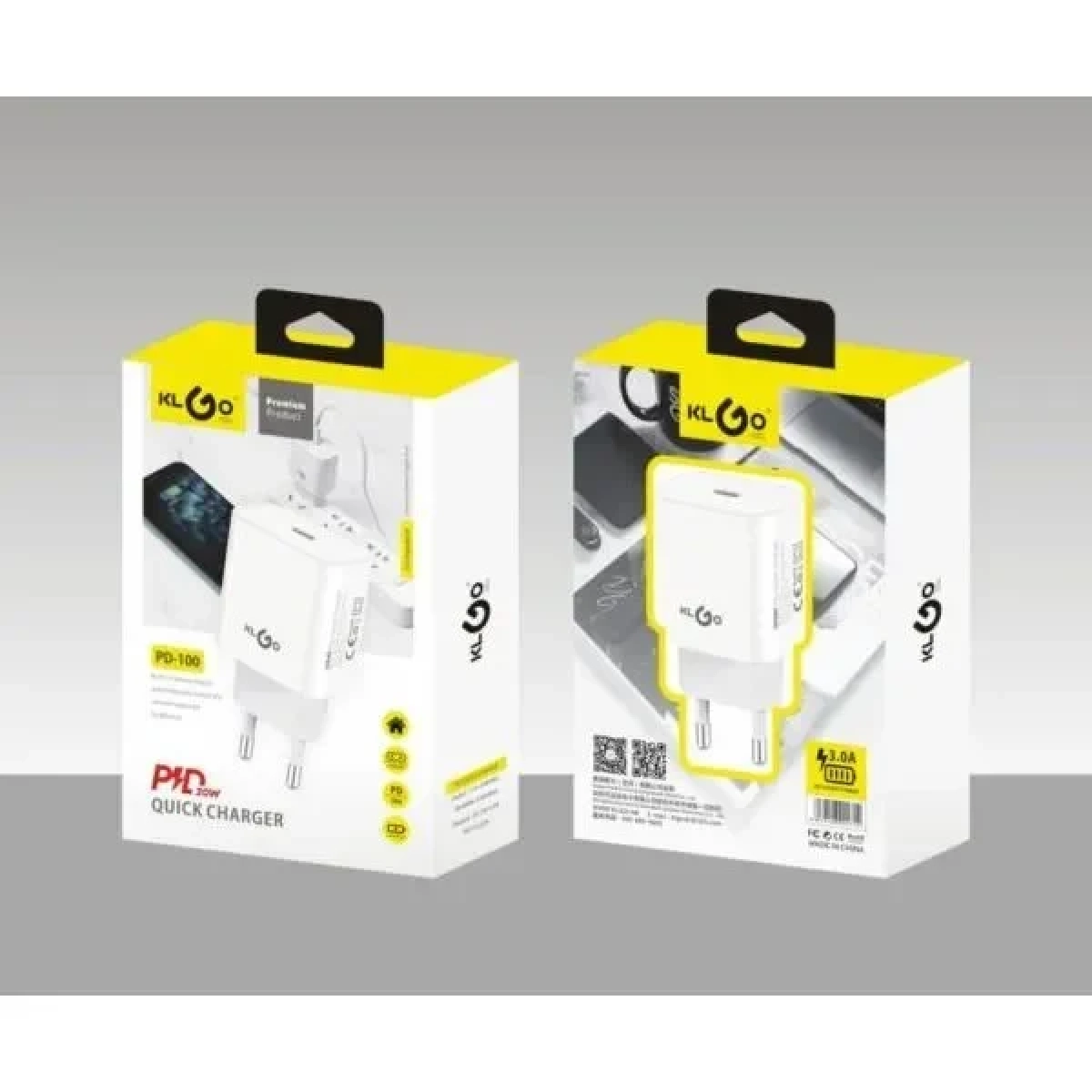 KLGO Φορτιστής Χωρίς Καλώδιο με Θύρα USB-C 20W Λευκός (PD-100)
