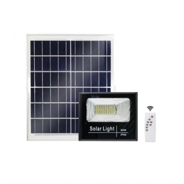 Led Αδιάβροχος Ηλιακός Προβολέας 50W 4000LM με Πάνελ και Τηλεχειριστήριο Jortan JT-BJ50W