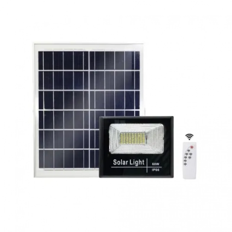Led Αδιάβροχος Ηλιακός Προβολέας 50W 4000LM με Πάνελ και Τηλεχειριστήριο Jortan JT-BJ50W