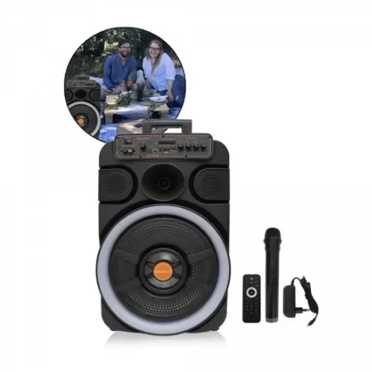 Φορητό ηχείο 12'' με Μικρόφωνο, AUX, USB, BLUETOOTH, Κάρτα Μνήμης και Τηλεχειριστήριο DIGIVOLT DG-1007