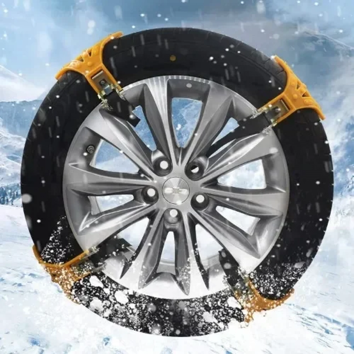 8 Πλαστικές Universal Τρακτερωτές Αλυσίδες με 5 Μεταλλικά Παγοθραυστικά & Καστάνια Σύσφιξης 165mm-275mm