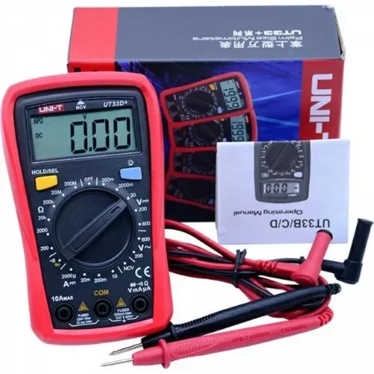 Uni-T UT-33D+ Ψηφιακό Πολύμετρο με Μέτρηση AC / DC / Αντίστασης