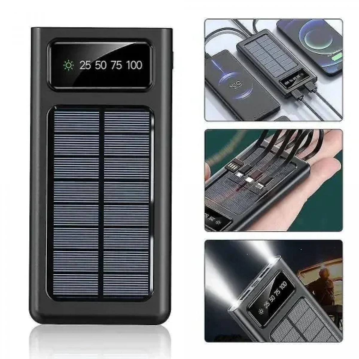 Solar Power bank γρήγορης φόρτισης 20000 mAh KP-96 KLGO μαύρο