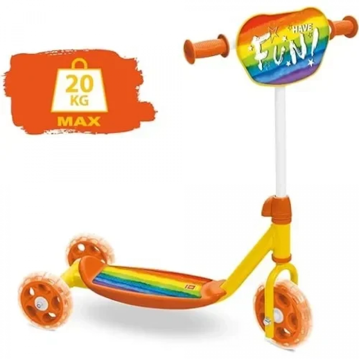 Παιδικό Πατίνι Τρίτροχο My First Scooter με Τσάντα και Ρυθμιζόμενο Τιμόνι Mondo - Rainbow