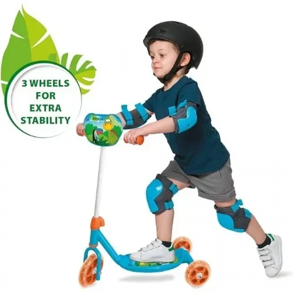Παιδικό Πατίνι Τρίτροχο My First Scooter με Τσάντα και Ρυθμιζόμενο Τιμόνι Mondo - Jungle