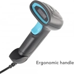 Andowl Scanner Χειρός Ενσύρματο με Δυνατότητα Ανάγνωσης 1D 2D και QR Barcodes Q-SM3B Μαύρο-Μπλε