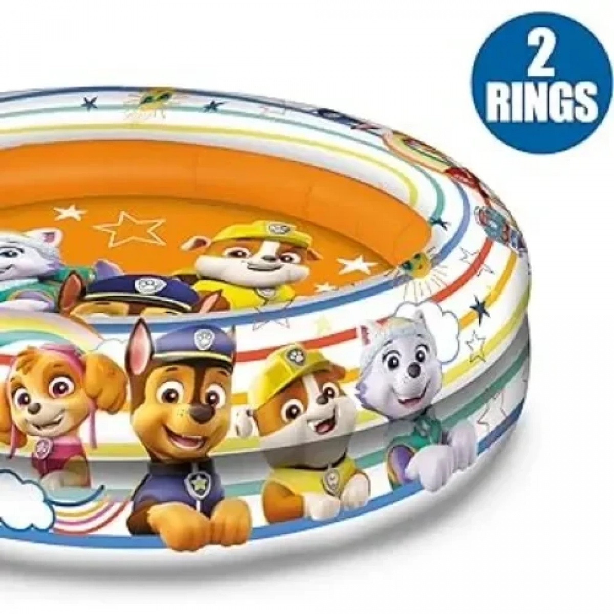 Paw Patrol Φουσκωτή Πισίνα με 2 Δαχτυλίδια Διαμέτρου 100 cm με Μαλακό Πάτο - Mondo