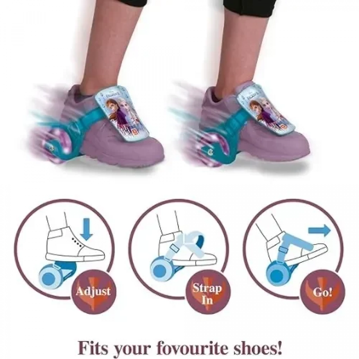Clip-On Skates Ρόδες LED με κλιπ για Παπούτσια 28623 Mondo - Frozen
