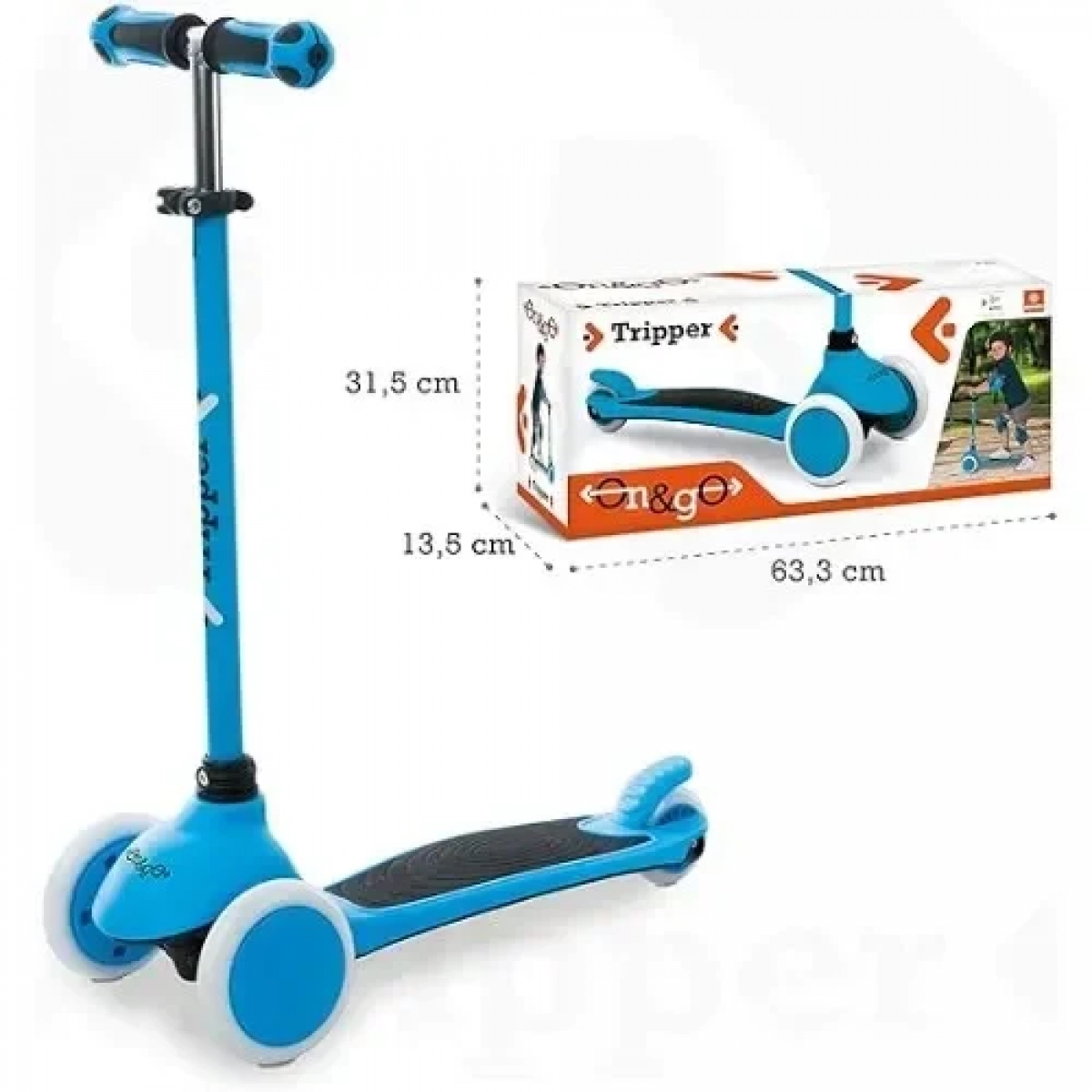 Παιδικό Πατίνι Tripper On&gO Τρίτροχο για Ηλικία 3+ Μπλε Mondo 28568