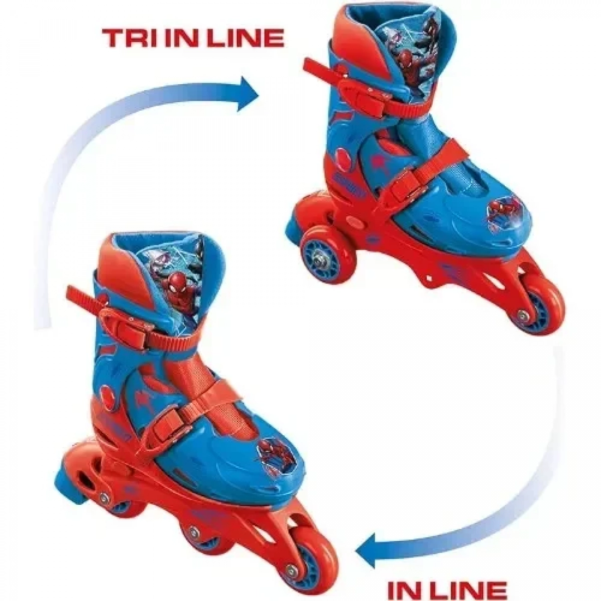 Παιδικά Πατίνια Διπλής Λειτουργίας Tri - In Line Skates Μέγεθος S (29-32) Mondo - Spiderman