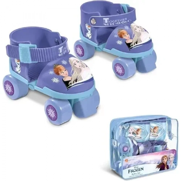 Σετ Roller Skates Ρυθμιζόμενα με Επιγονατίδες και Περιαγκωνίδες σε Πλαστική Τσάντα - Frozen - Mondo Toys