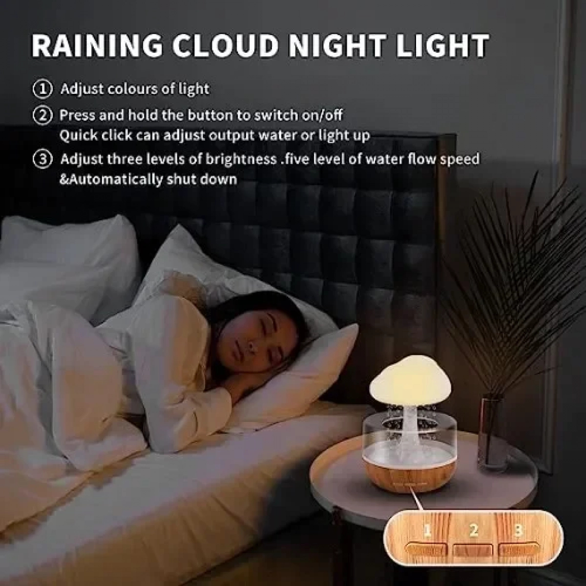 Led Συσκευή Αρωματοθεραπείας Cloud Rain με Χρονοδιακόπτη 300ml TS04093