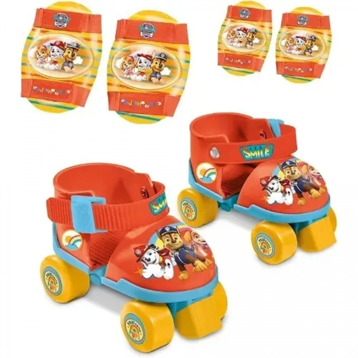 Σετ Roller Skates Ρυθμιζόμενα με Επιγονατίδες και Περιαγκωνίδες σε Πλαστική Τσάντα - Paw Patrol - Mondo Toys