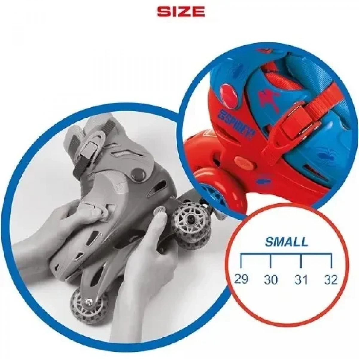 Παιδικά Πατίνια Διπλής Λειτουργίας Tri - In Line Skates Μέγεθος S (29-32) Mondo - Spiderman