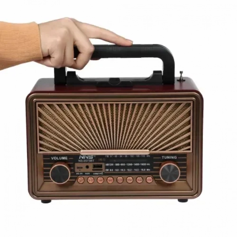 Επιτραπέζιο Ραδιόφωνο NS 2073BT Retro Επαναφορτιζόμενο με Bluetooth & USB Μπορντώ