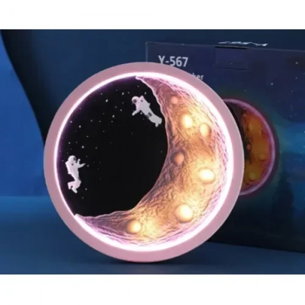 Επιτραπέζιο ηχείο Bluetooth subwoofer HD με κάρτα σύνδεσης ραδιοφώνου Astronaut Moon - Ροζ