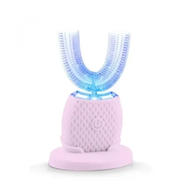 Ηλεκτρική οδοντόβουρτσα υπερήχων 360° για καθαρισμό και λεύκανση δοντιών Q-YS08 Andowl – ροζ