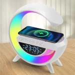 Ηχείο Bluetooth RGB με Οθόνη LED+Ρολόι+Ασύρματη Φόρτιση+Ξυπνητήρι+Ράδιο (LED, AUX, USB, FM, microSD) BT-3401 OEM Λευκό