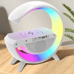Ηχείο Bluetooth RGB με Οθόνη LED+Ρολόι+Ασύρματη Φόρτιση+Ξυπνητήρι+Ράδιο (LED, AUX, USB, FM, microSD) BT-3401 OEM Λευκό
