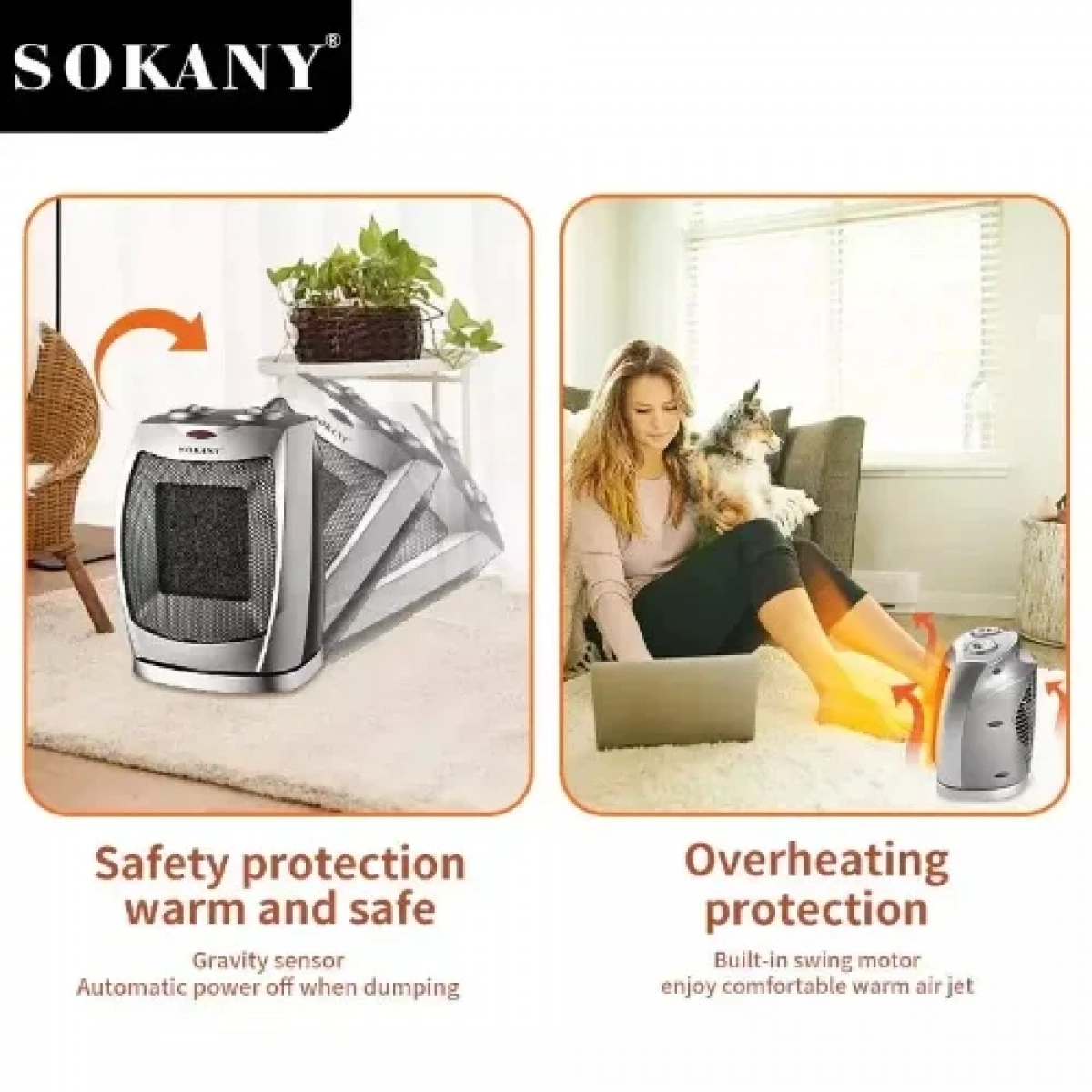 Κεραμικό Αερόθερμο Δαπέδου 2000W SK-1653 sokany