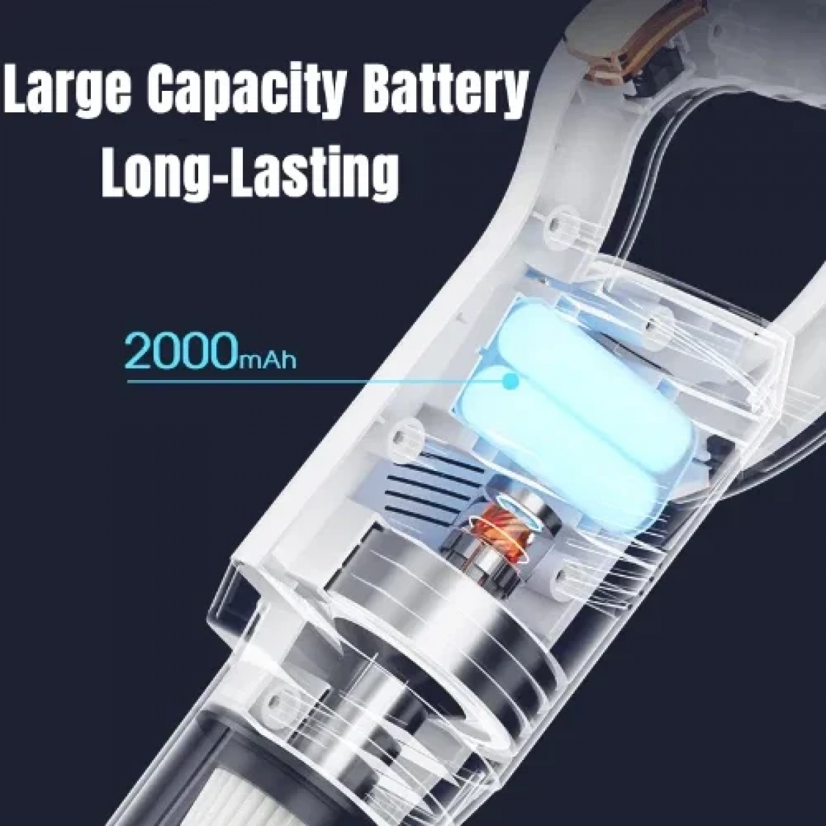 Ασύρματη ηλεκτρική σκούπα χειρός 8500Pa 120W Λευκή