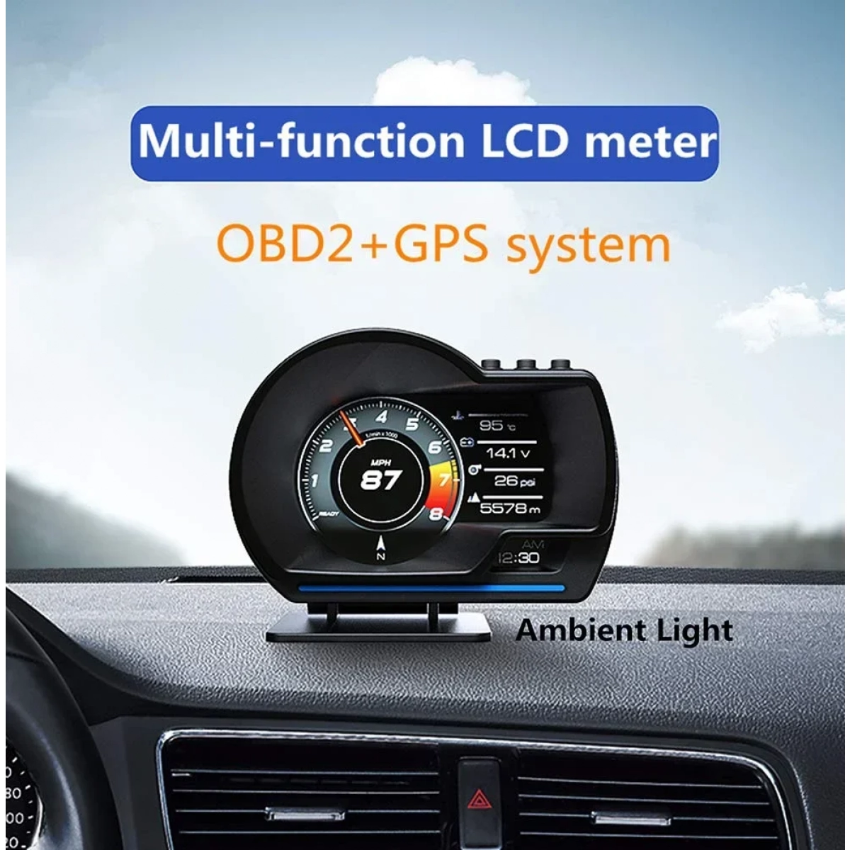 Οθόνη OBD2 Smart Car HUD Gauge ψηφιακή P6 AL