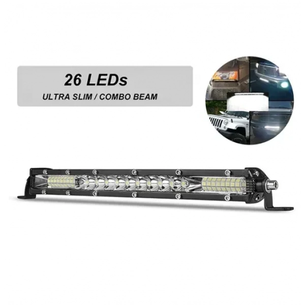 Αδιάβροχο προβολάκι LED – μπάρα αλουμινίου 12V-24V 28cm 102W 34 SMD IP68 8160LM 6000K OYQP-0055
