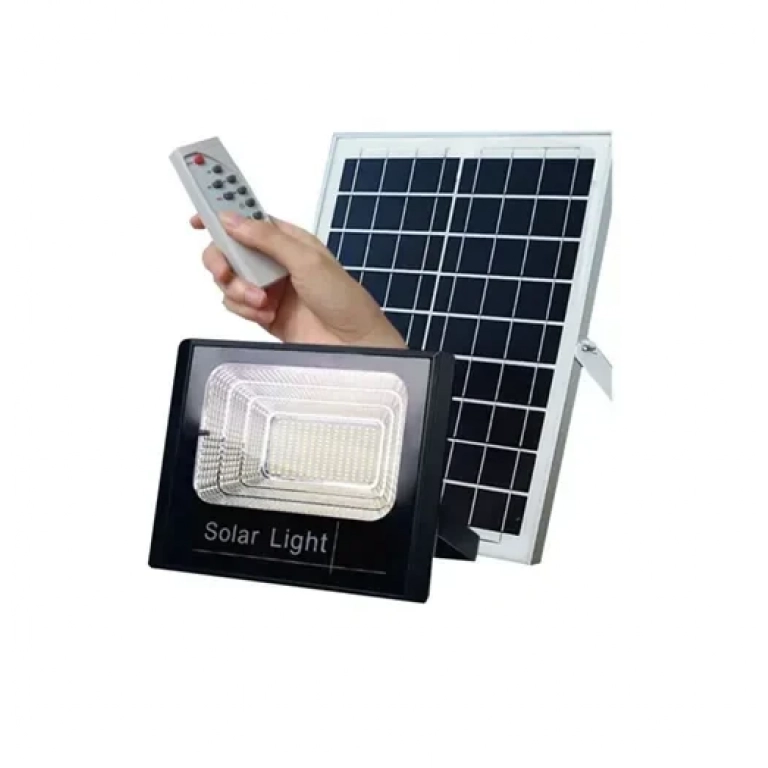Αδιάβροχος ηλιακός προβολέας LED 100W με πάνελ & τηλεχειριστήριο