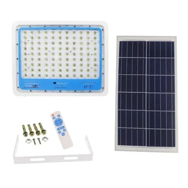Αδιάβροχος ηλιακός προβολέας LED 300W 31680LM με πάνελ και τηλεχειριστήριο Rixme RZSL-C300W