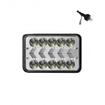 Αδιάβροχος προβολέας αυτοκινήτου LED 5″ 12-24V με βύσμα H4 ψυχρό λευκό – πορτοκαλί