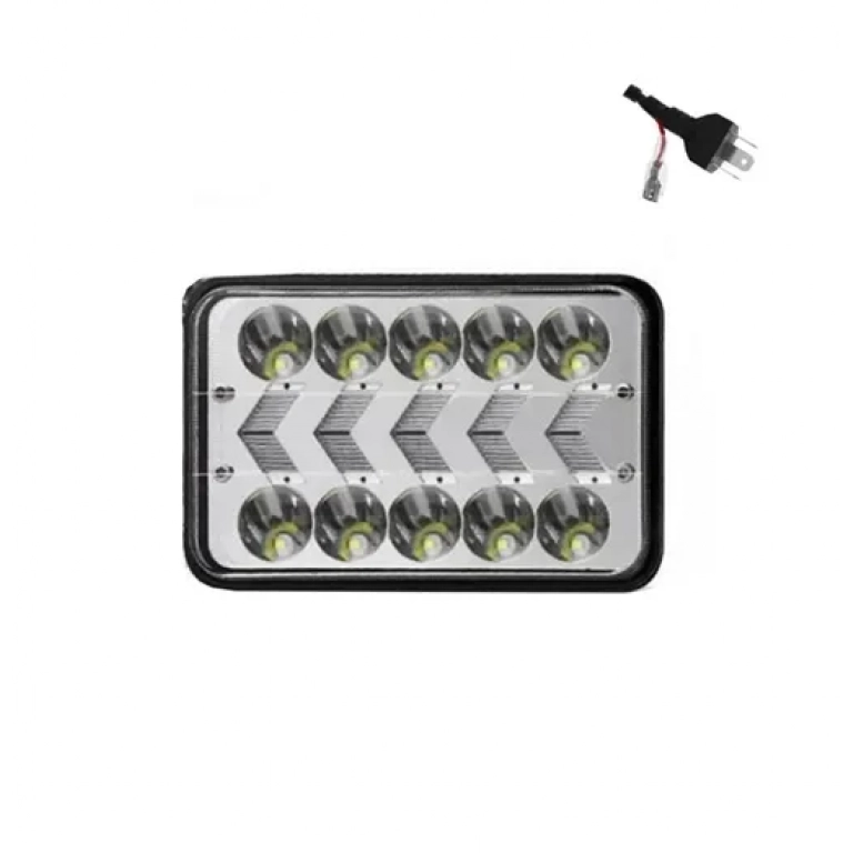 Αδιάβροχος προβολέας αυτοκινήτου LED 7″ 12-24V με βύσμα H4 ψυχρό λευκό – πορτοκαλί