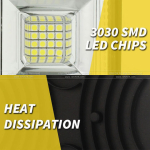 Αδιάβροχος προβολέας LED αλουμινίου 12V-24V 11cm 144W 48 SMD IP67 11520LM OYQP-0064 - Image 4