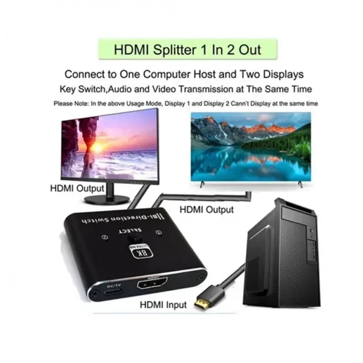 Αμφίδρομος διαχωριστής 8K HDMI Ultra HDTV QZ8AB Andowl - Image 2