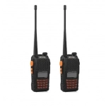Ασύρματοι πομποδέκτες 2 τεμάχια UHF/VHF 5W με μονόχρωμη οθόνη Pofung UV-6R μαύρο