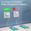 Φορτιστής ταχείας φόρτισης με 1 θύρα USB και καλώδιο Type-C To Type-C 30W Andowl Q-PD7