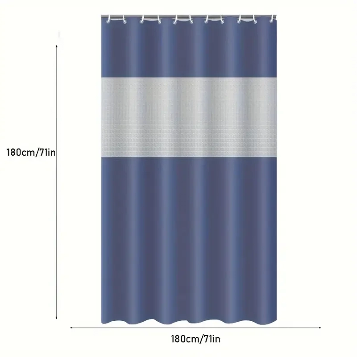 Κουρτίνα Πλαστική Αδιάβροχη Μπάνιου 180x180 cm 1 τμχ Μπλε