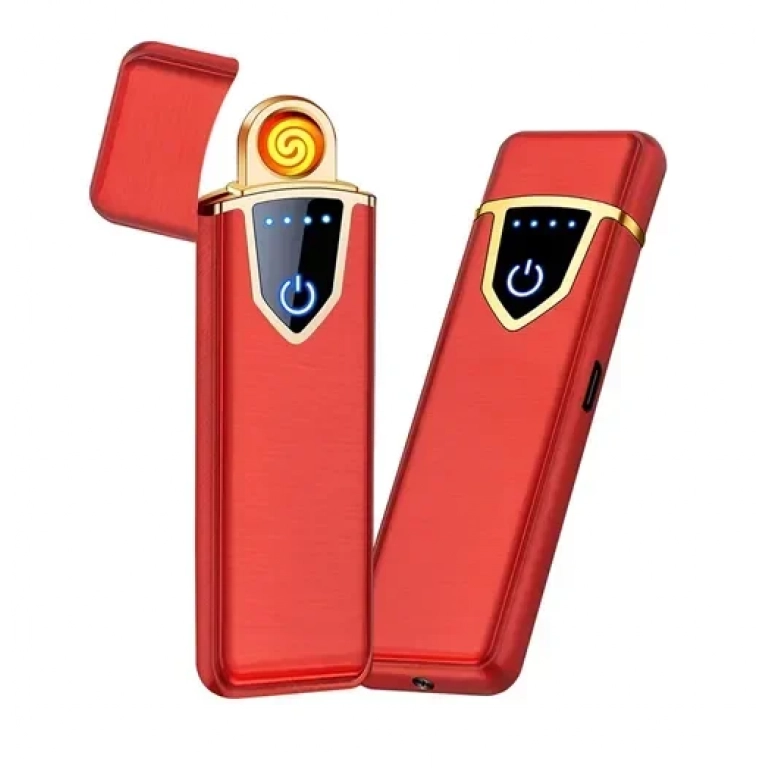 Επαναφορτιζόμενος αντιανεμικός ηλεκτρικός αναπτήρας USB – κόκκινο