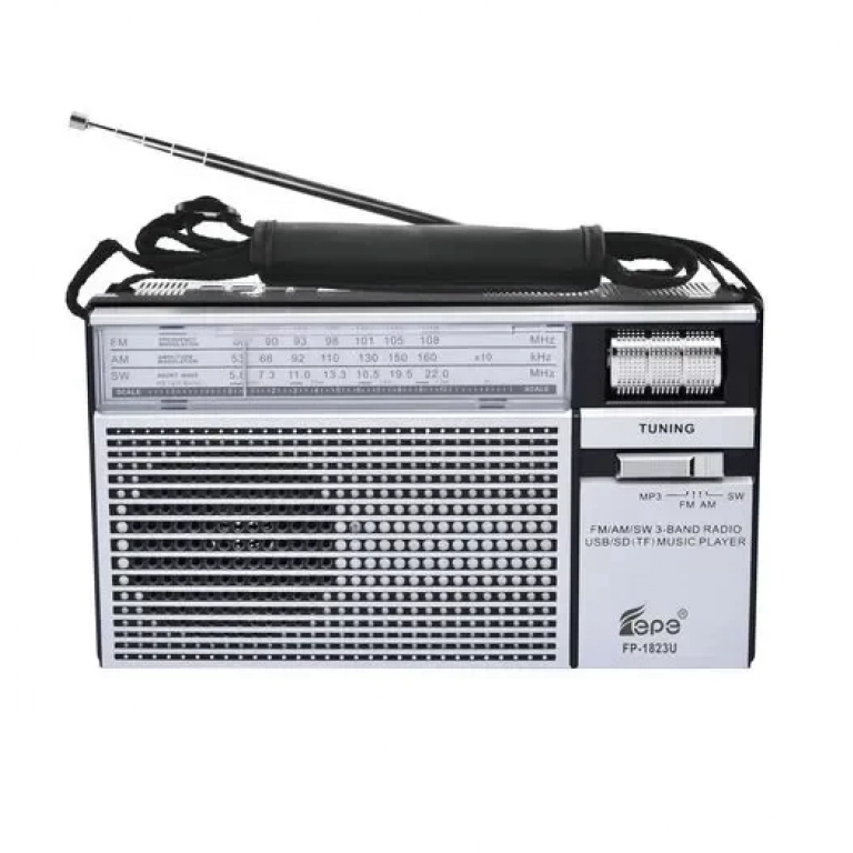 Επιτραπέζιο ραδιόφωνο retro FP-1823U FM/AM/SW/USB/SD/TF ασημί