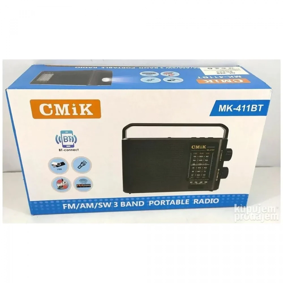 Επιτραπέζιο ραδιόφωνο retro με φακό CMiK MK-411BT μαύρο - Photo4